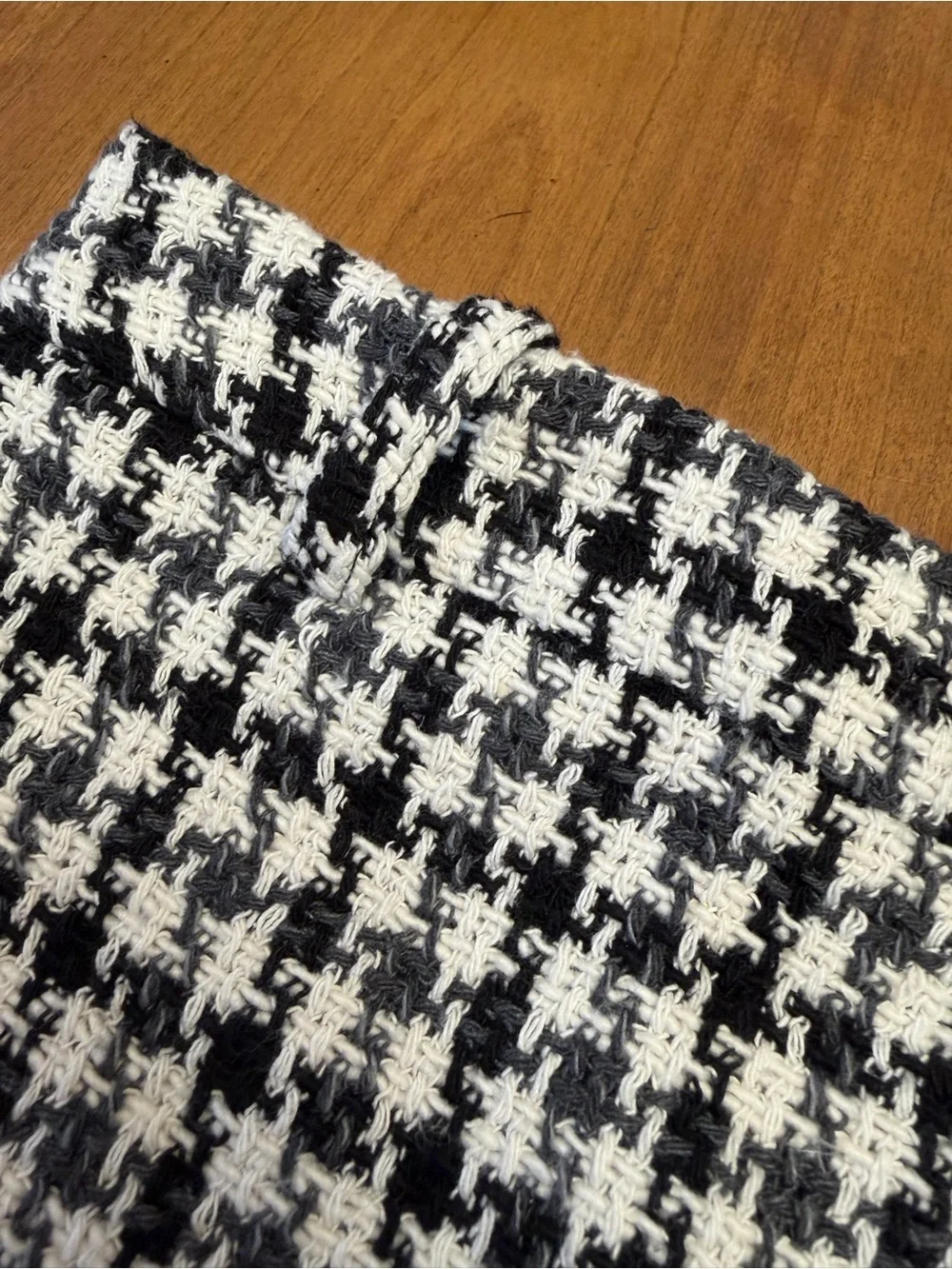 Zara Houndstooth Tweed Mini Skort B/W/G | Quiet Luxury Preppy Clueless Chic | M